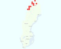 Rasterkarta över utbredningen av Tundrahumla
