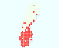 Rasterkarta över utbredningen av Haghumla